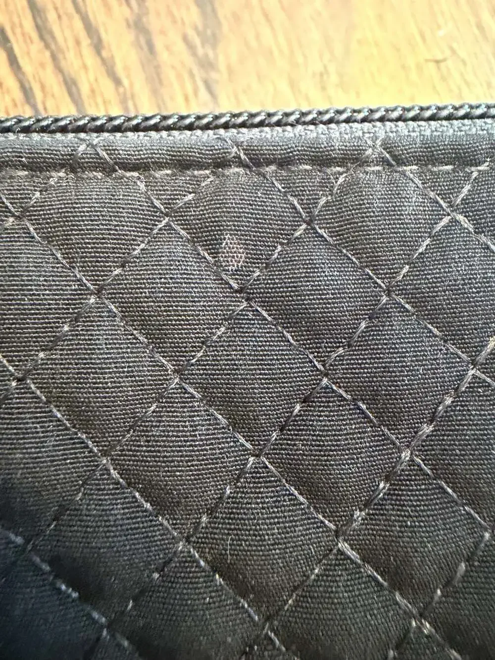 Vera Bradley Black Microfiber Quilted RFID Accordion Wristlet Wallet